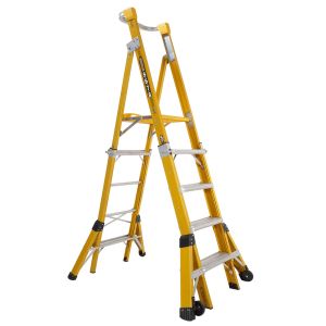Gorilla 1.5-2.4M Adjustable Fibreglass Platform Ladder FPL0508-I