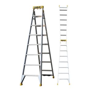 Bailey Pro Aluminium Dual Purpose Ladder DP8 150kg Ind Punchlock - 2.4m/4.4m FS13990