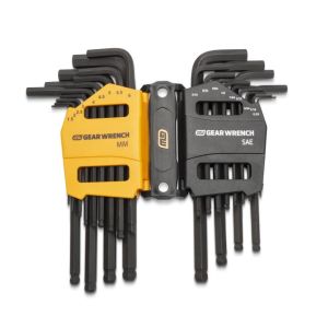 Gearwrench 26PC SAE & Metric Ball End Long Arm Hex Key Set 83505
