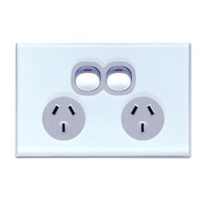 CLSOL 10A 250V Ocean Blue Glass Double Power Point HES-DG05K-2D330