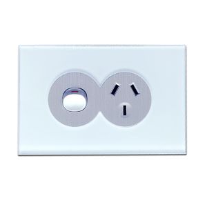 CLSOL 10A 250V Ocean Blue Glass Single Power Point HES-DG05K-D330