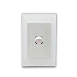 CLSOL 10A 250V White Glass 1 Gang 2 Way Wall Switch HES-DG06K-S01