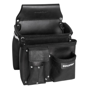 BuildPro Nail Bag 4Pkt Tool Sleeve Leather LBNBLM2