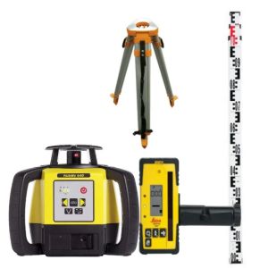 Leica Rugby 640 Laser Level Combo Kit with Rod-Eye 160 Receiver Alkaline Aluminium Tripod and Staff LG6005989KIT