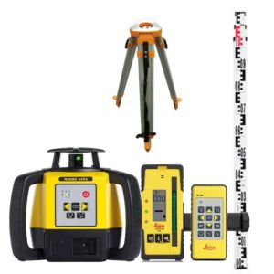Leica Rugby 640G Multi Purpose Laser Level Combo Kit Alkaline with Aluminium Tripod and Staff LG6011488KIT
