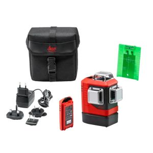 Leica Lino L6GS-1 3x360 Green Beam Laser Level Starter Combo Kit with Li-Ion Battery and Soft Case LG918977