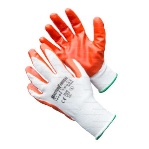 MasterFinish Contractors Gloves 5 Pack Large Trade-Tough Nitrile Coated MFNGO-5
