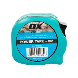 OX Professional 8m Duragrip Metric Tape Measure OX-P020108