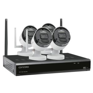 Concord Security Camera 8 Channel Wireless NVR Kit with 4x Cameras 1080p QV5504