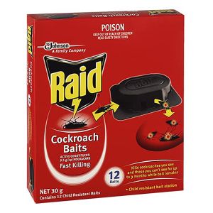 Raid Cockroach Bait 12 Pack Fast Killing Child Resistant 635045