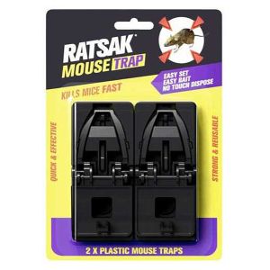 Ratsak 54622 Mouse Trap 2 Pack Plastic Serrated Jaws 54622