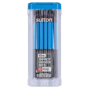 Sutton 15PC SUPATORQ Phillips Ph2x100mm Screwdriver Bit Set S200 S200T15E02
