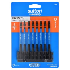 Sutton SupaTorq Screwdriver Set Robertson SQ x 100mm 8 Piece S204S08E