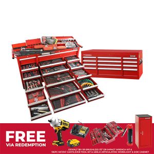 Sidchrome 613PC 20 Drawer Roller Cabinet & Top Chest Tool Kit Metric/AF SCMT11100