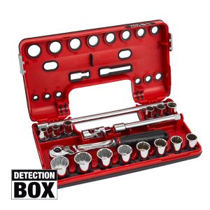 Sidchrome 18PC 3/8" DR Detection Box Socket Set Premium Ratchet SCMT13150