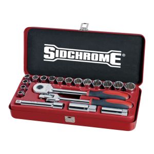 Sidchrome 20PC 1/2" DR Socket Set Metric SCMT14208
