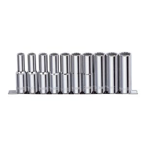 Sidchrome 10PC 1/2" DR Deep Socket Set Metric SCMT14252