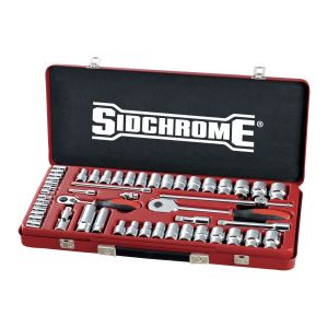 Sidchrome 51PC 1/4 & 1/2" DR Socket Set Metric/AF SCMT19135