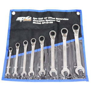 SP Tools Geardrive Ratcheting Spanner Set 8PC SAE Reversible SP10158