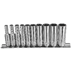 SP Tools 10PC 1/4"DR Metric Deep Socket Set W/Rail SP20140