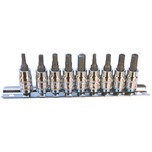 SP Tools 9PC 1/4"DR Metric/SAE Inhex Socket Rail SP20540