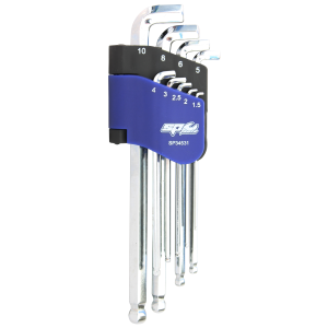 SP Tools 9PC Metric Stubby Colour Coded Ball Drive Hex Key Set SP34531
