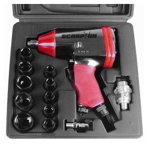 Scorpion SX-220K Impact Wrench Kit 1/2"Dr 230ft/lbs Inc Sockets Rattle Gun SX-220K