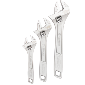 888 Tools Wrench Set Adjustable 3 Piece Chrome Vanadium Steel Heavy Duty T818000