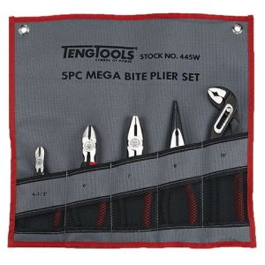 Teng 5PC Mega Bite Plier Set W/Wallet TE-445W