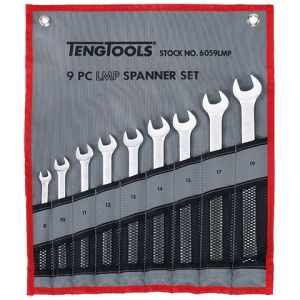 Teng 9PC 8-19MM Long Metric Combination Spanner Set W/Wallet TE-6059LMP