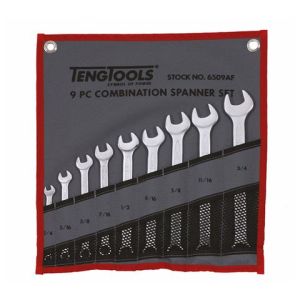 Teng 9PC 1/4"-3/4" AF Combination Spanner Set W/Wallet TE-6509AF