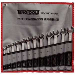 Teng 12PC 8MM-19MM Metric Combination Spanner Set W/Wallet TE-6512MM1