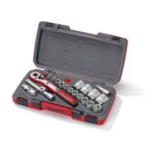 TENG 21PCE 1/2" DR. 6 Point 10-32MM Metric Regular Socket Set TE-T1221-6