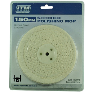ITM 150 X 25MM 50 Fold Polishing Mop Stitched TM405-003