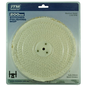 ITM 200 X 25MM 50 Fold Polishing Mop Stitched TM405-004