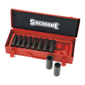 Sidchrome 10PC 1/2" DR Long Socket Set Metric XS410MLT